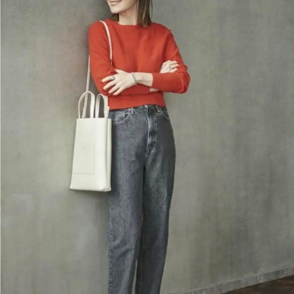 Upper Hights The Fig jeans in gray wash high rise tapered leg made in Japan